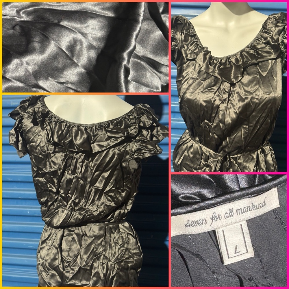 Seven For All Mankind Gray Satin Top